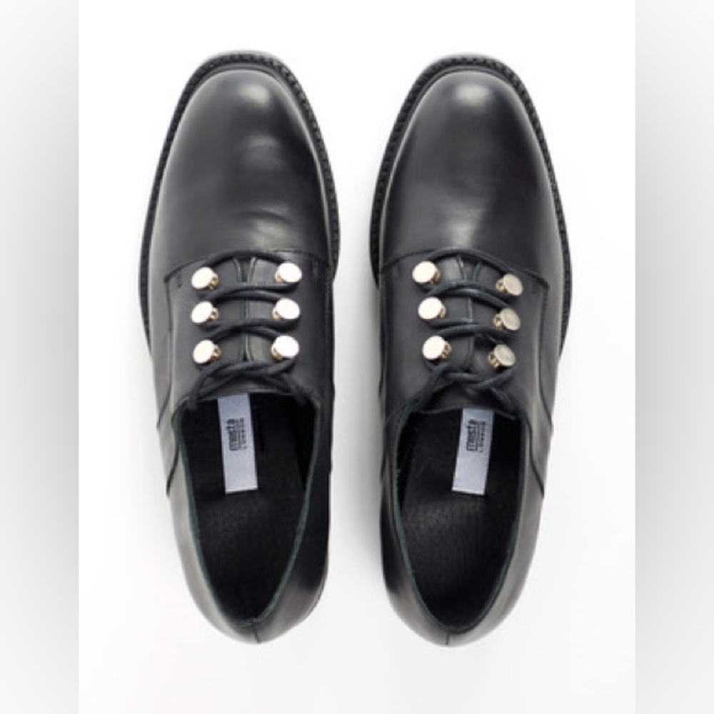 Miista Carey leather lace up shoe boot black